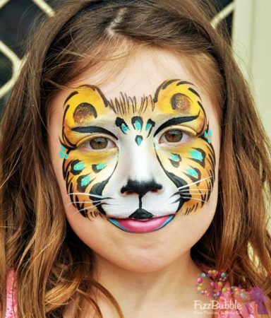 fizzbubble-face-painting-leopard-gold - Fizzbubble