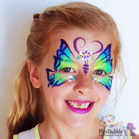 Butterfly Face Paint Tutorial  UV Neon Henna Style – Fusion Body Art