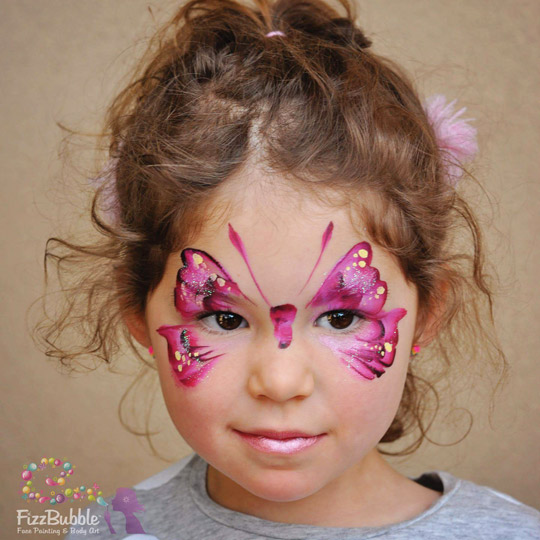 fizzbubble-face-painting-pretty-pink-butterfly - Fizzbubble
