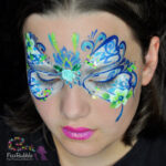 Butterfly Blue and Green face painting