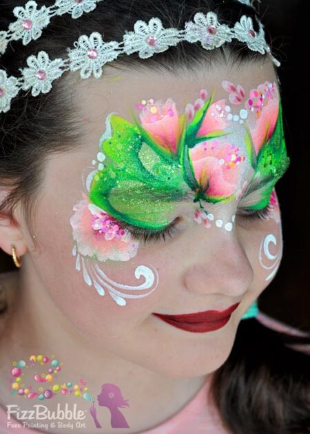 Fairy-Green-and-Pink-face-paint