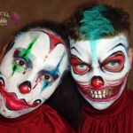 Halloween Creepy Clown duo face painting