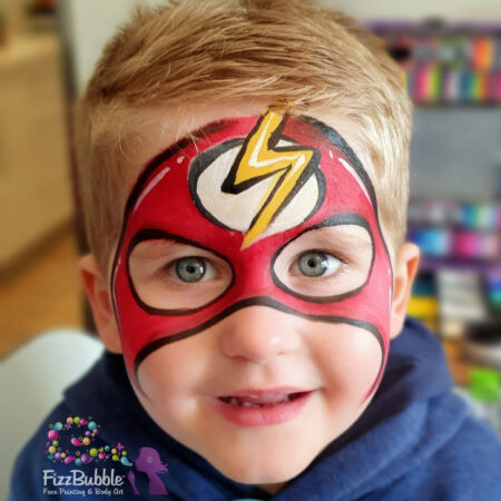 Superhero-Flash-face-paint